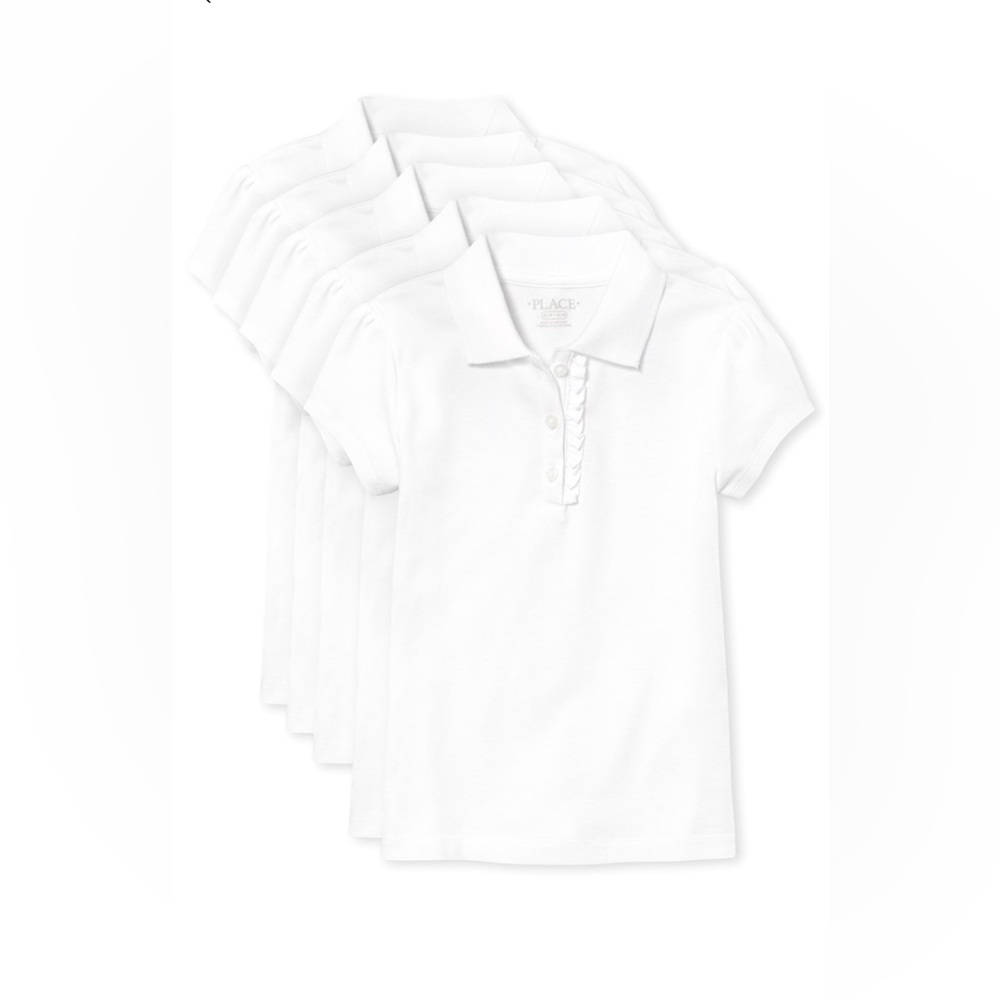 The Children's Place Girls' Short Sleeve Ruffle Pique Polo